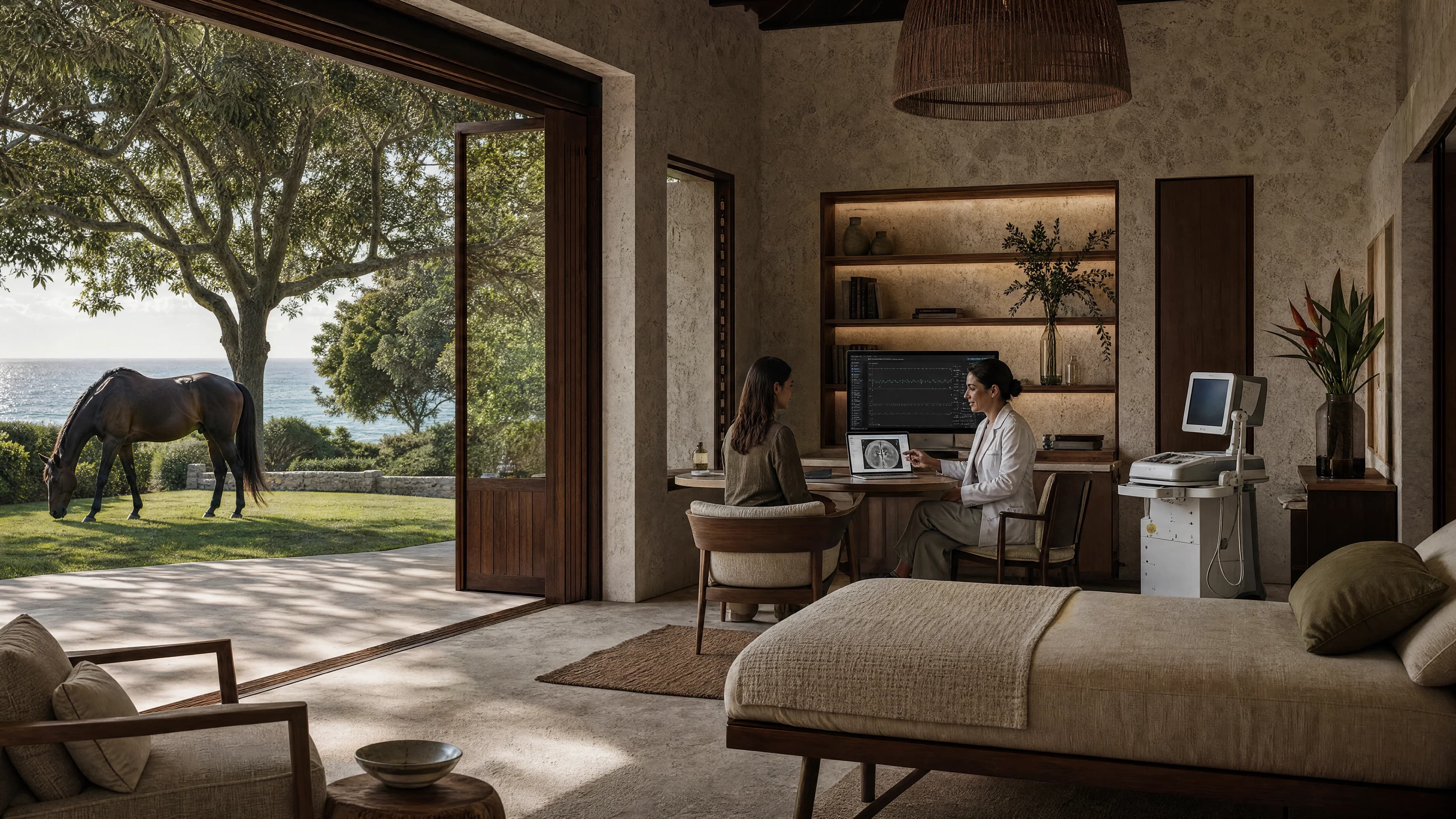 A calm wellness assessment in a bright consultation room