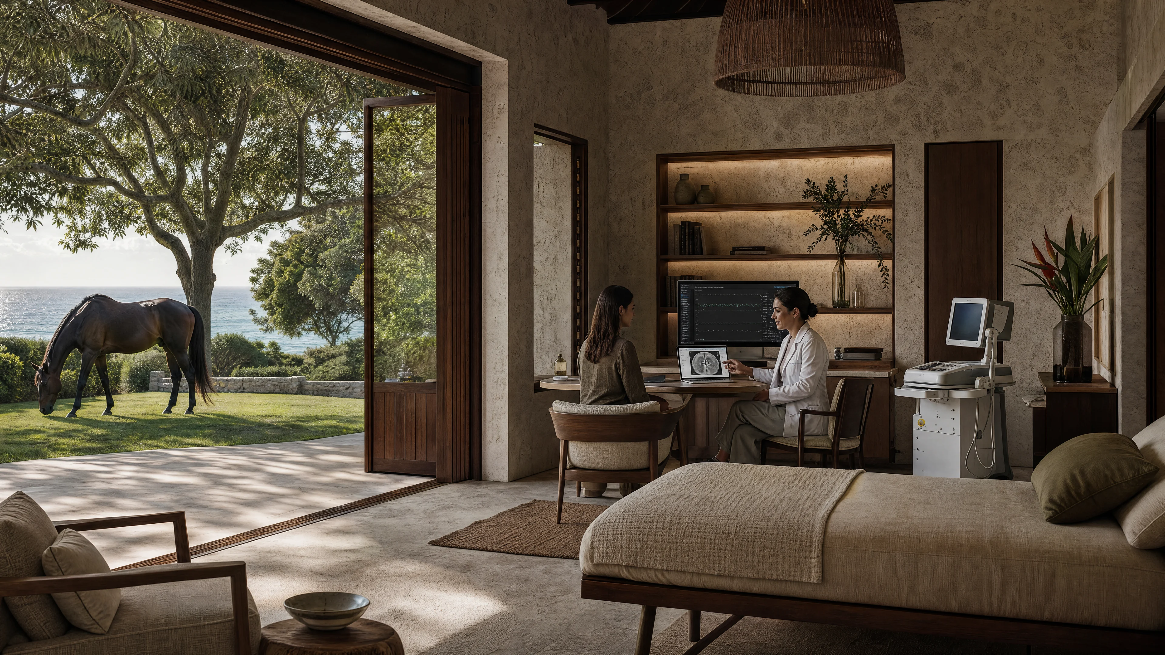 A calm wellness assessment in a bright consultation room